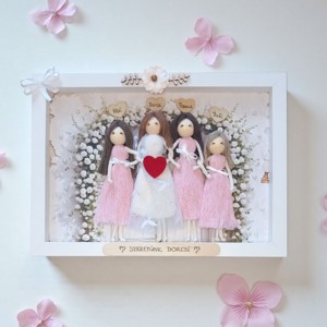 Păpuși personalizate din macramé pentru frați și surori � suvenir de nuntă într-o ramă foto 3D -  - Artynos.ro