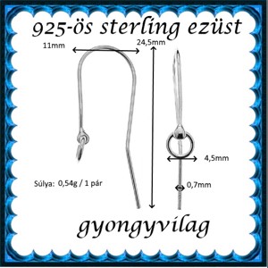 Accesorii pentru bijuterii din argint 925: bază pentru cercei cu cârlig EFK A 76 - accessorii și unelte - accesorii pentru bijuterii - Artynos.ro