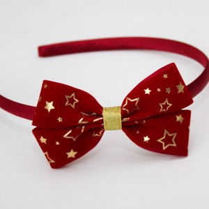 Masnis hairband hairband pentru Crăciun - Bordeaux cu stele de aur -  - Artynos.ro