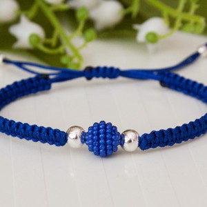Brățară macramé împletită - Mărgele albastru -  - Artynos.ro