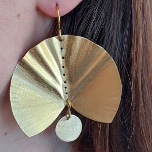 Cercei cu evantai din alama speciala, Bijuterii, Cercei lungi, , ARTYNOS