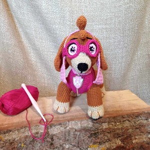 Paw Patrol-Skye croșetat figura, Jucării și echipamente pentru copii, Plușuri, Personaje de basm din pluș, Croșetat, ARTYNOS