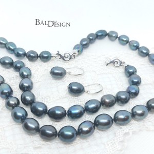 Set de perle cultivate albastru inchis, , , ARTYNOS