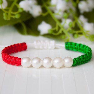 Bratara macramé impletita - Culori nationale - Rosu-alb-verde, , , ARTYNOS