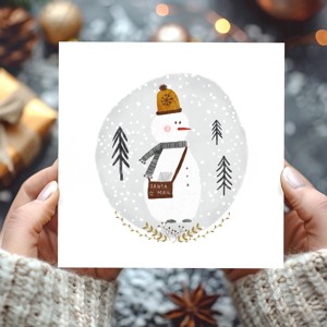 felicitare de Crăciun, felicitare festivă, om de zăpadă -  - Artynos.ro