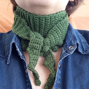 Eșarfă skinny croșetată, lână merino moale - îmbrăcăminte și modă - eșarfe, pălării, fularuri - eșarfe - Artynos.ro