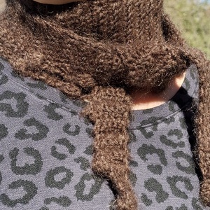 Esarfa skinny crosetata, lana merino+mohair cu matase moale - Artynos.ro