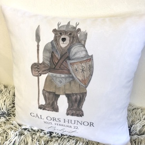 Ursuleț de pluș Viking pentru botez, pernă suvenir cadou de naștere a ursulețului cu detalii unice, pentru botez, decor  - casă & stil de viață - textile de casă - perne - Artynos.ro