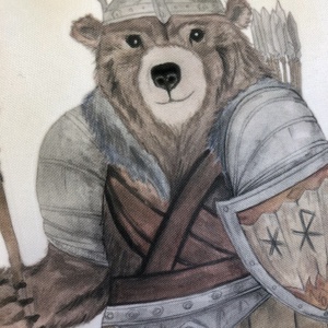 Ursuleț de pluș Viking pentru botez, pernă suvenir cadou de naștere a ursulețului cu detalii unice, pentru botez, decor  - casă & stil de viață - textile de casă - perne - Artynos.ro