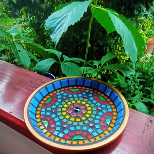REKREDENC - Bol colorat pentru păsări, cu mozaic, 25 cm -  - Artynos.ro