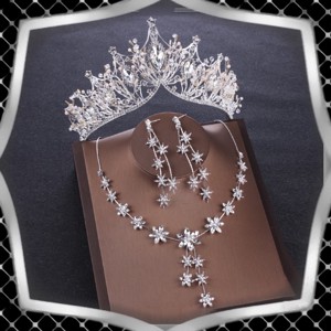 Seturi de bijuterii: set de bijuterii pentru nuntă, mireasă, casual + diademă ES-SZT19 -  - Artynos.ro