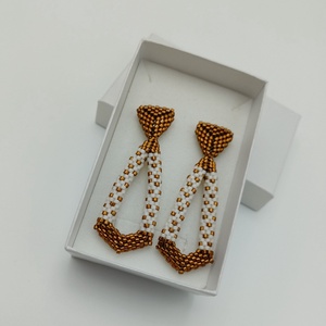 Cercei - 3D - bronz sidef/ivory, Bijuterii, Cercei, Cercei și ornamente pentru urechi, Artă de sticlă, Confecționarea bijuteriilor, ARTYNOS