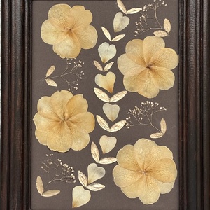 Tablou Botanic Handmade � Flori Presate Naturale, Ramă Lemn Recondiționat, 36�26 cm, Unicat - casă & stil de viață - decorațiuni de casă - decorațiuni de pereți - placă decorativă - Artynos.ro