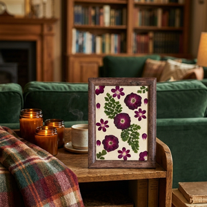 Tablou Botanic: Trandafiri și Ferigă, Dimensiune 16x21 cm - casă & stil de viață - decorațiuni de casă - accesorii florale - buchete de flori - Artynos.ro