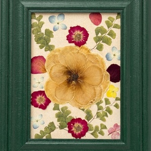 Tablou Botanic cu Flori Presate și Ramă Verde - casă & stil de viață - decorațiuni de casă - accesorii florale - buchete de flori - Artynos.ro