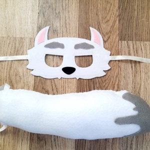 Lup alb cu coada costum de carnaval pentru baieti - Disponibil acum, , , ARTYNOS