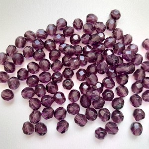 Margele cehe fatetate din sticla - 6mm - 40 buc / pachet - violet, , , ARTYNOS