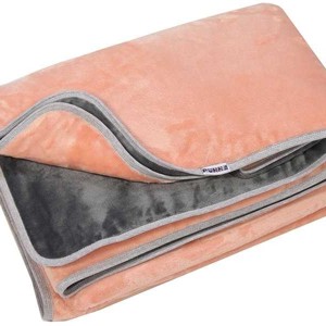 Flanela Fleece strat dublu patura peach-gri, Casa & Stil de viata, Echipament pentru camera copiilor, Paturi pentru copii, , ARTYNOS