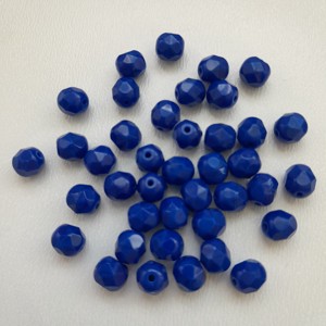 Margele cehe fatetate din sticla - 6mm - 40 buc / pachet - albastru, , , ARTYNOS