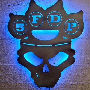 Five Finger Death Punch falikép világítással, Casa & Stil de viata, Accesorii pentru decorat casa, Decoratiuni de pereti, decoratiuni suspendate, Scrisuri pe perete, Obiecte pictate, Prelucrarea lemnului, ARTYNOS