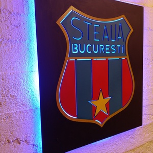 Steaua Bucuresti világító falikép - casă & stil de viață - decorațiuni de casă - decorațiuni de pereți - decorațiuni suspendate - Artynos.ro