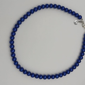 Colier din perle de sticla albastre intens - bijuterii - coliere - coliere din perle - Artynos.ro