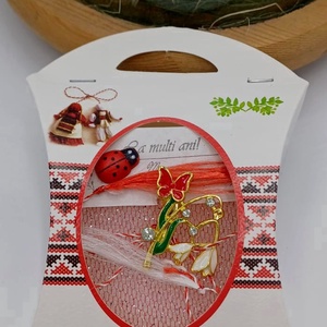 Brosa Ghiocei si fluture - bijuterii - mărțișor - Artynos.ro