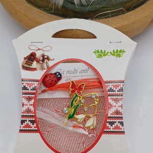 Brosa Ghiocei si fluture - bijuterii - mărțișor - Artynos.ro