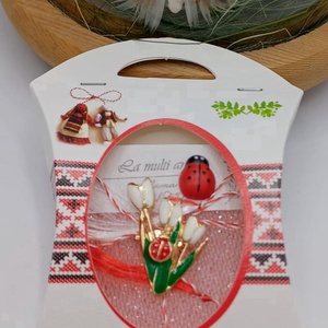 Brosa Ghiocei si gargarita - bijuterii - mărțișor - Artynos.ro