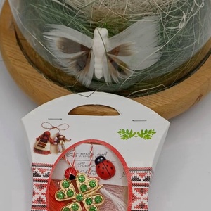 Martisor cu Trifoi cu patru foi si buburuza  - bijuterii - mărțișor - Artynos.ro