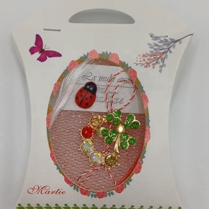 Martisor Trifoi si pietre cu buburuza - bijuterii - mărțișor - Artynos.ro
