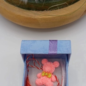 Martisor cu ursulet roz , pentru copii - bijuterii - mărțișor - Artynos.ro