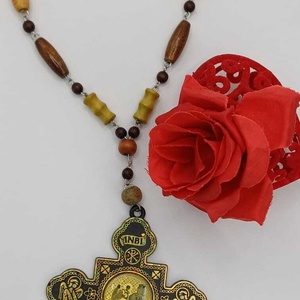 Matanii de buzunar, lucrate din lemn natural, realizate din margele si cruce din plastic,, Casa & Stil de viata, Accesorii religioase, Rozariu, Confectionarea bijuteriilor, ARTYNOS