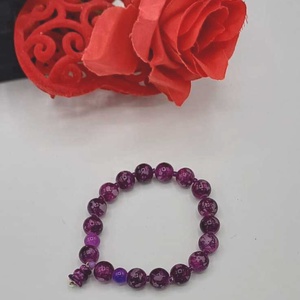 Brățară din piatră naturală, în nuanțe profunde de mov. - bijuterii - brățări - brățări din perle - Artynos.ro