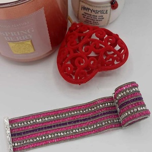 Brățară elegantă cu închidere magnetică, realizată din fire fine de metal împletite - bijuterii - brățări - brățări din mărgele - Artynos.ro