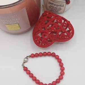 Bratara cu margele di sticla rosii � simbol al pasiunii, Bijuterii, Bratari, Bratari din margele, Confectionarea bijuteriilor, ARTYNOS
