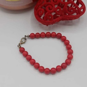 Brățară cu mărgele di sticla roșii � simbol al pasiunii - bijuterii - brățări - brățări din mărgele - Artynos.ro