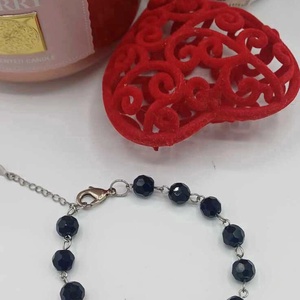 Bratara unisex / masculina cu margele din sticla negre fatetate, Bijuterii, Bratari, Bratari din margele, Confectionarea bijuteriilor, ARTYNOS