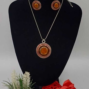 Set de bijuterii feminin și rafinat, compus din colier și cercei asortați - bijuterii - coliere - coliere cu pandative - Artynos.ro