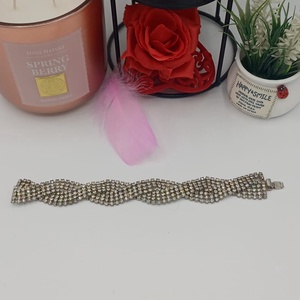 Brățară statement cu strasuri, realizată din multiple rânduri pietre de cristale - bijuterii - brățări - brățări din pietre semiprețioase - Artynos.ro