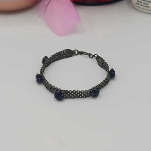 Bratara delicata realizata din lant metalic cu aspect vintage, in nuante negru inchis, Bijuterii, Bratari, Bratari impletite, Confectionarea bijuteriilor, ARTYNOS