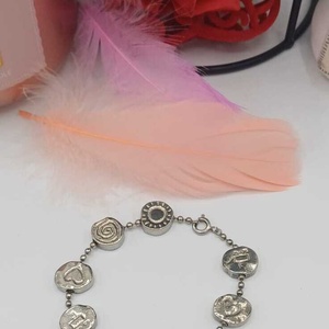 Brățară integral metalică, realizată din aliaj argintiu cu aspect ușor antic/vintage - bijuterii - brățări - brățări din pietre semiprețioase - Artynos.ro