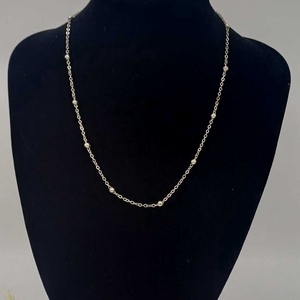 Colier fin si elegant, cu un design minimalist ,cu perle metalice., Bijuterii, Coliere, Confectionarea bijuteriilor, ARTYNOS