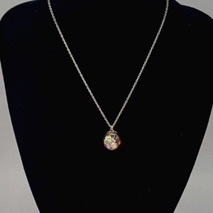 Colier cu glob acrilic cu sclipici in interior., Bijuterii, Coliere, Coliere cu pandative, Confectionarea bijuteriilor, ARTYNOS