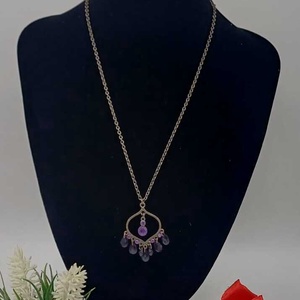 Colier statement din metal cu pandantiv decorativ. - bijuterii - coliere - coliere cu pandative - Artynos.ro