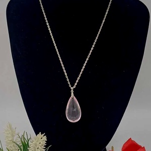 Colier elegant din metal cu pandantiv tip lacrima. - Artynos.ro