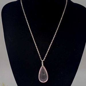 Colier elegant din metal cu pandantiv tip lacrimă. - bijuterii - coliere - coliere din pietre semiprețioase - Artynos.ro