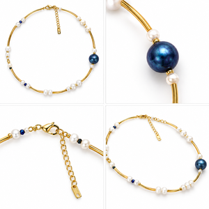 Colier cu perle si accesorii metalice. - bijuterii - coliere - coliere din mărgele - Artynos.ro