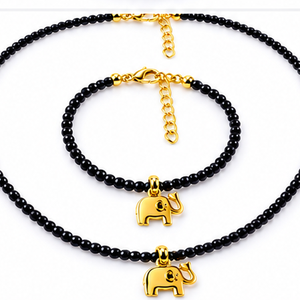 Set Colier si bratara cu elefant - bijuterii - coliere - coliere cu pandative - Artynos.ro
