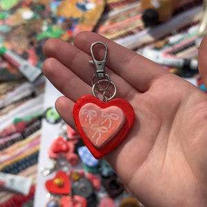 Breloc inimă handmade � Heart Charm - genți și portofele - accesorii genți - breloc - Artynos.ro